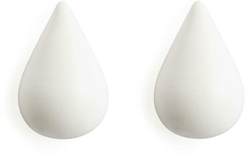 2 Patères en bois blanches L Dropit blanc - Normann Copenhagen - The Cool Republic