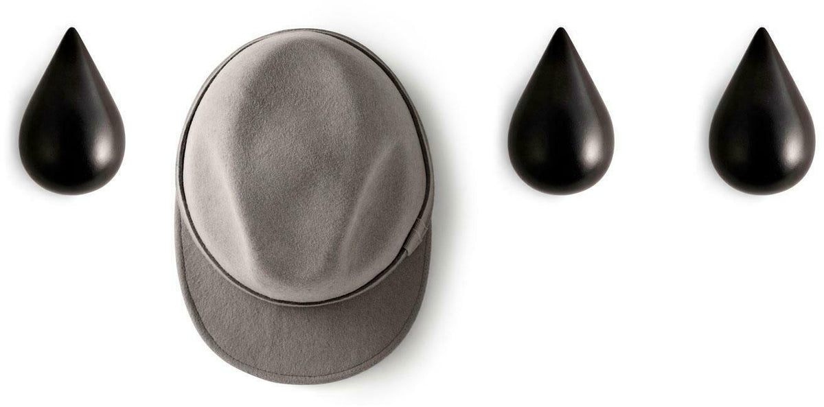 2 Patères en bois noires L Dropit noir - Normann Copenhagen - The Cool Republic