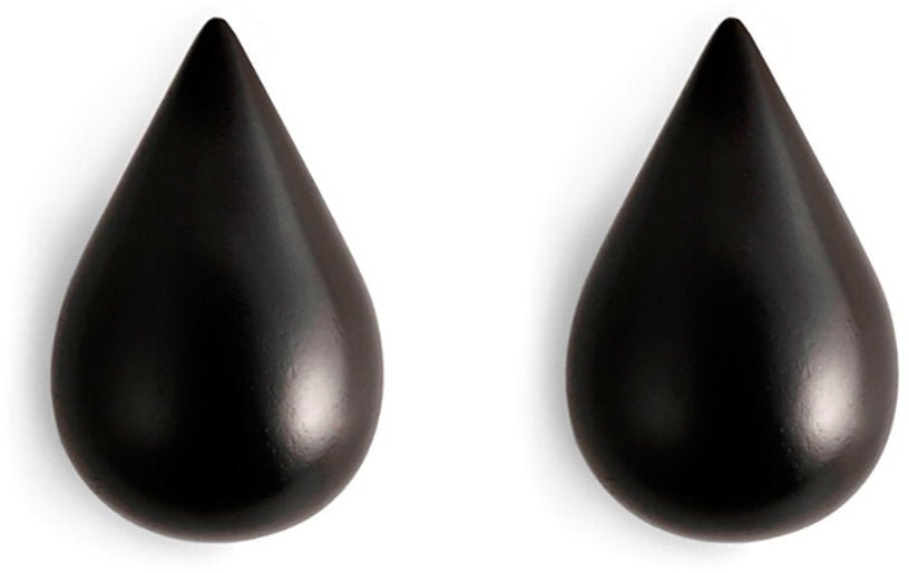 2 Patères en bois noires L Dropit noir - Normann Copenhagen - The Cool Republic