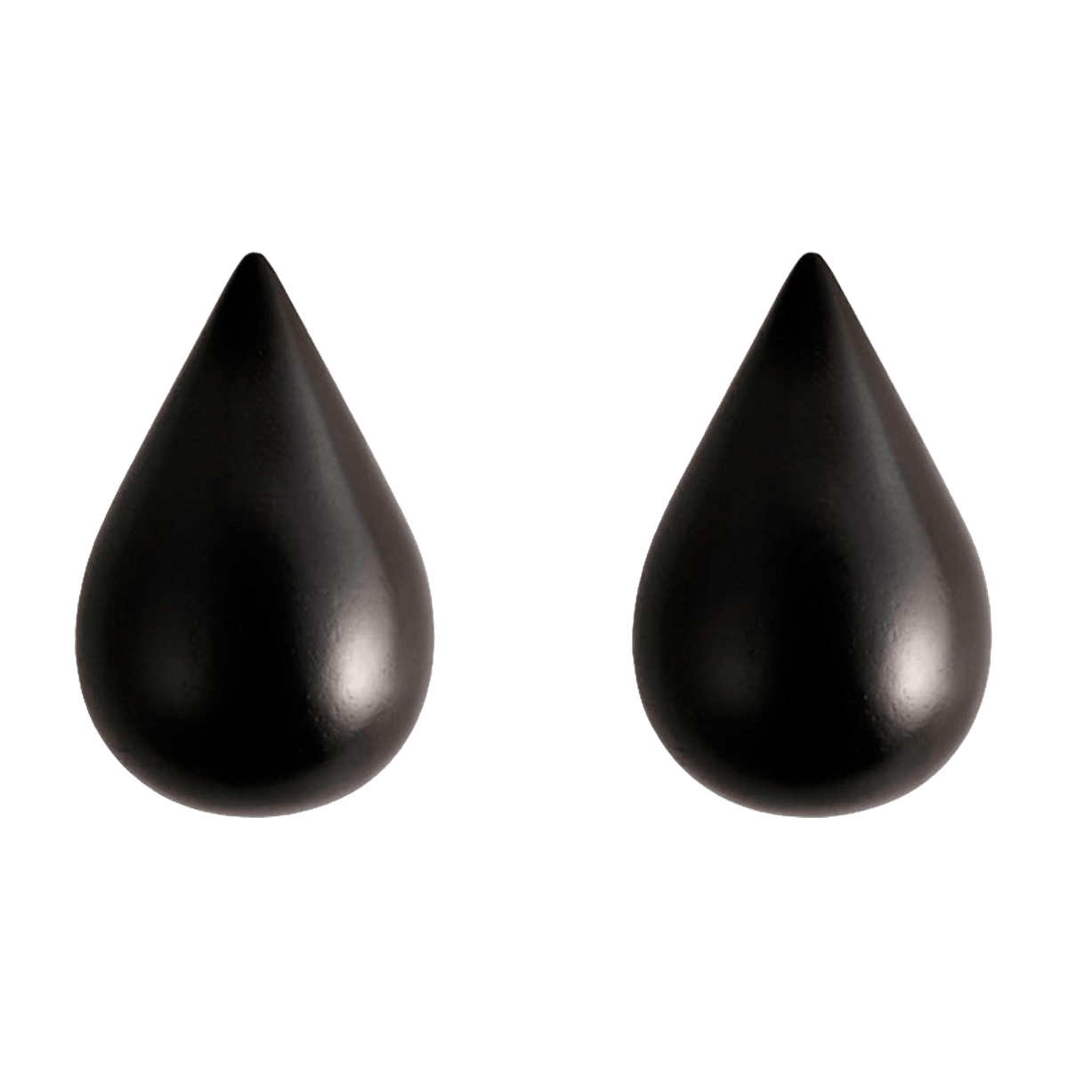 2 Patères en bois noires S Dropit noir - Normann Copenhagen - The Cool Republic