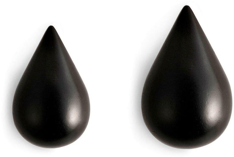 2 Patères en bois noires S Dropit noir - Normann Copenhagen - The Cool Republic