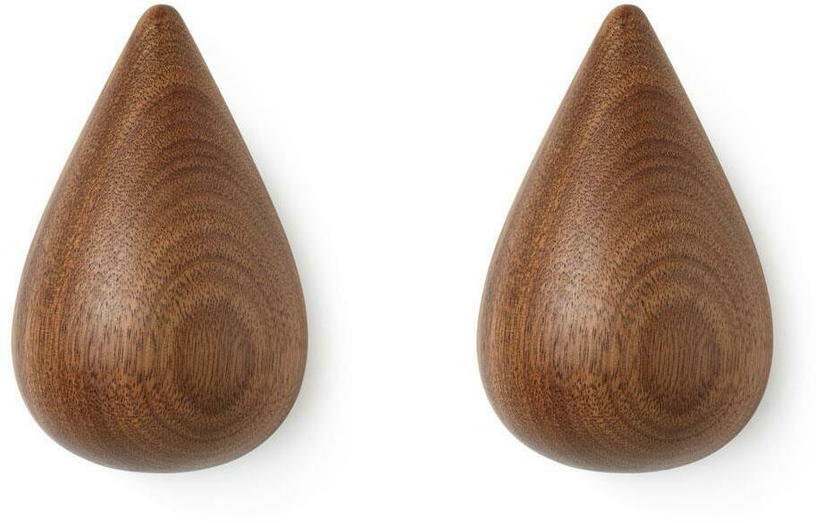 2 Patères en noyer naturel L Dropit Walnut - Normann Copenhagen - The Cool Republic