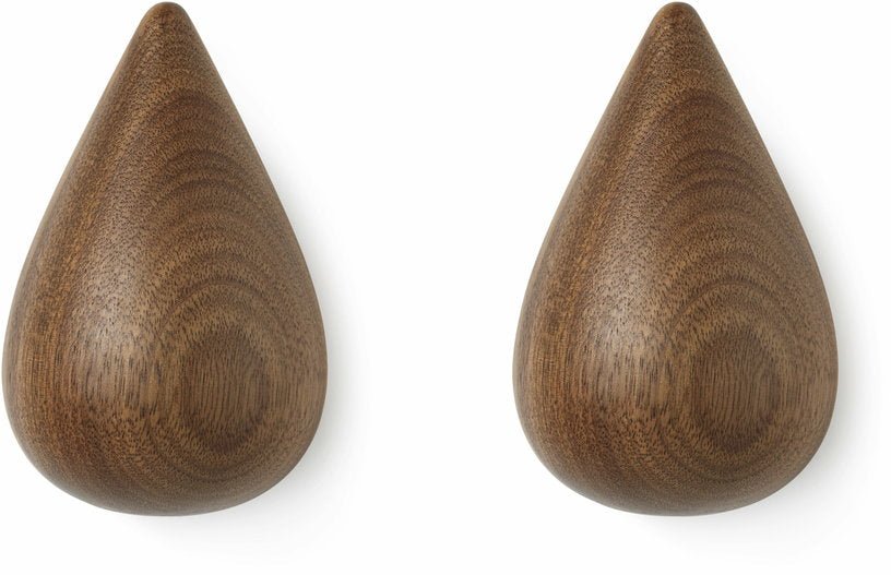2 Patères en noyer naturel L Dropit Walnut - Normann Copenhagen - The Cool Republic