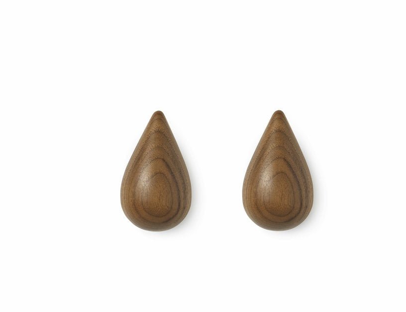 2 Patères en noyer naturel S Dropit Walnut - Normann Copenhagen - The Cool Republic