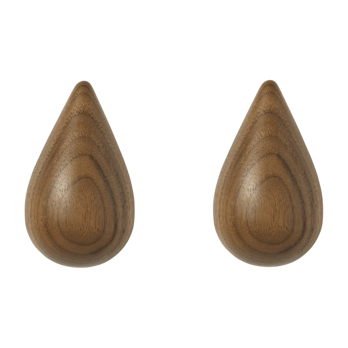 2 Patères en noyer naturel S Dropit Walnut - Normann Copenhagen - The Cool Republic