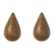 2 Patères en noyer naturel S Dropit Walnut - Normann Copenhagen - The Cool Republic