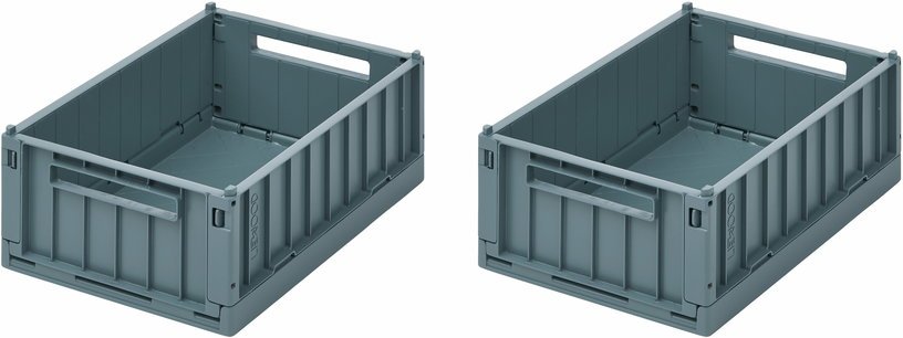 2 petites boites de rangement bleu baleine Weston Storage Box - Liewood - The Cool Republic