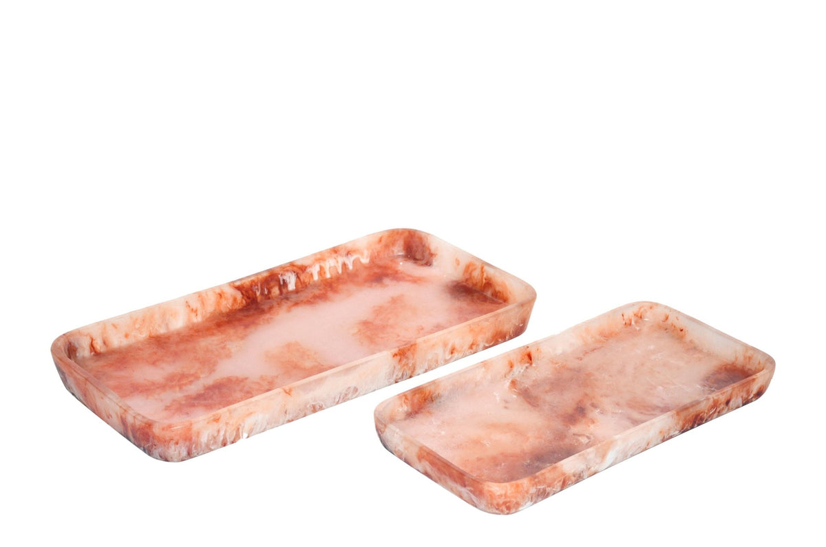 2 plateaux haut en résine rubis et crème Rih - Versmissen - The Cool Republic