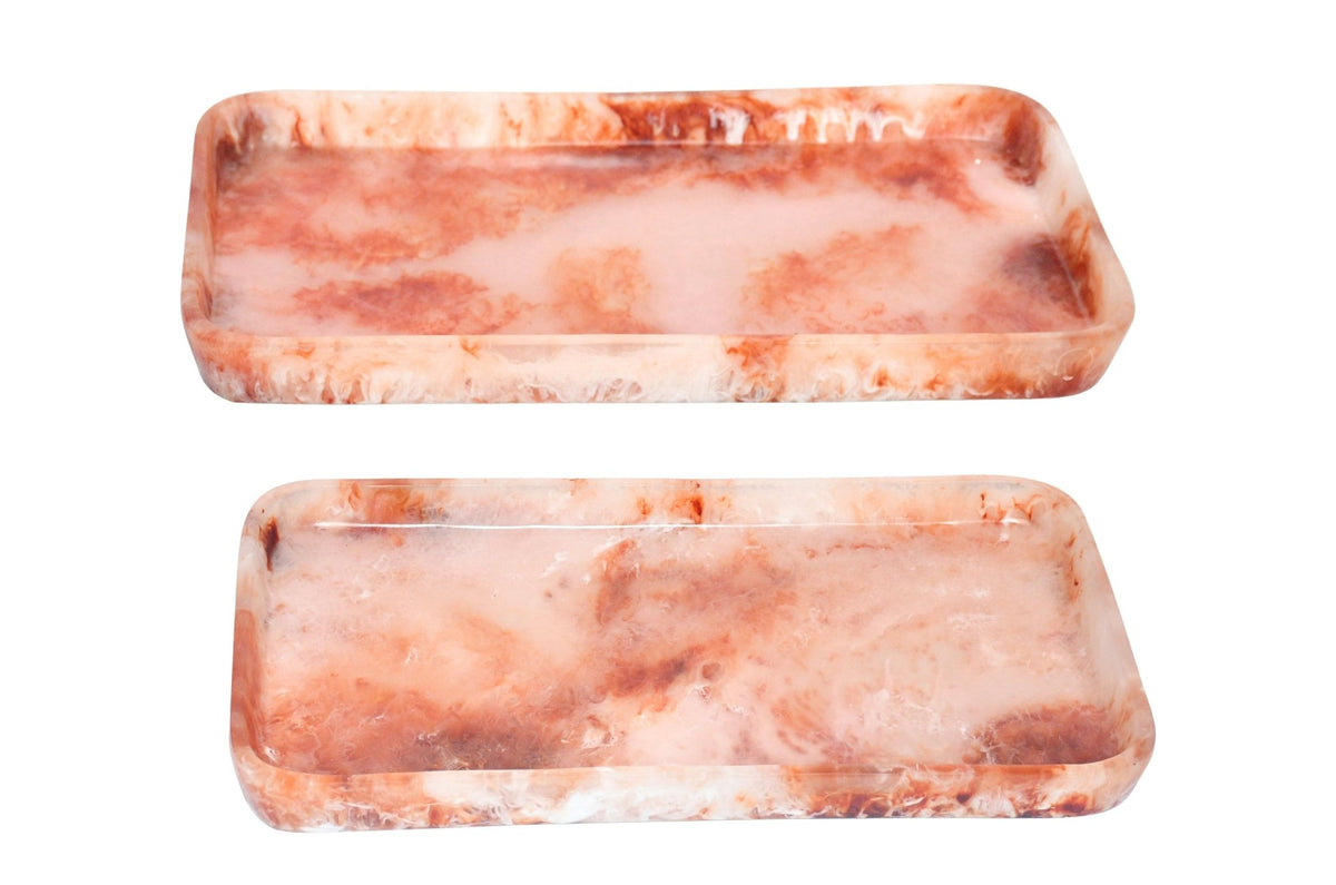 2 plateaux haut en résine rubis et crème Rih - Versmissen - The Cool Republic