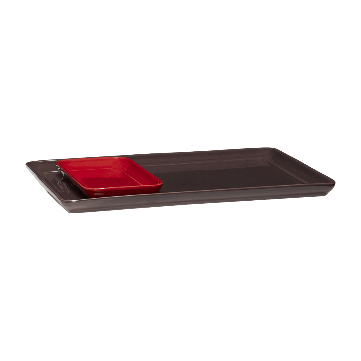 2 Plateaux rectangulaires en poudre de pierre rouge Amare - Hübsch - The Cool Republic