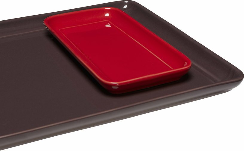 2 Plateaux rectangulaires en poudre de pierre rouge Amare - Hübsch - The Cool Republic