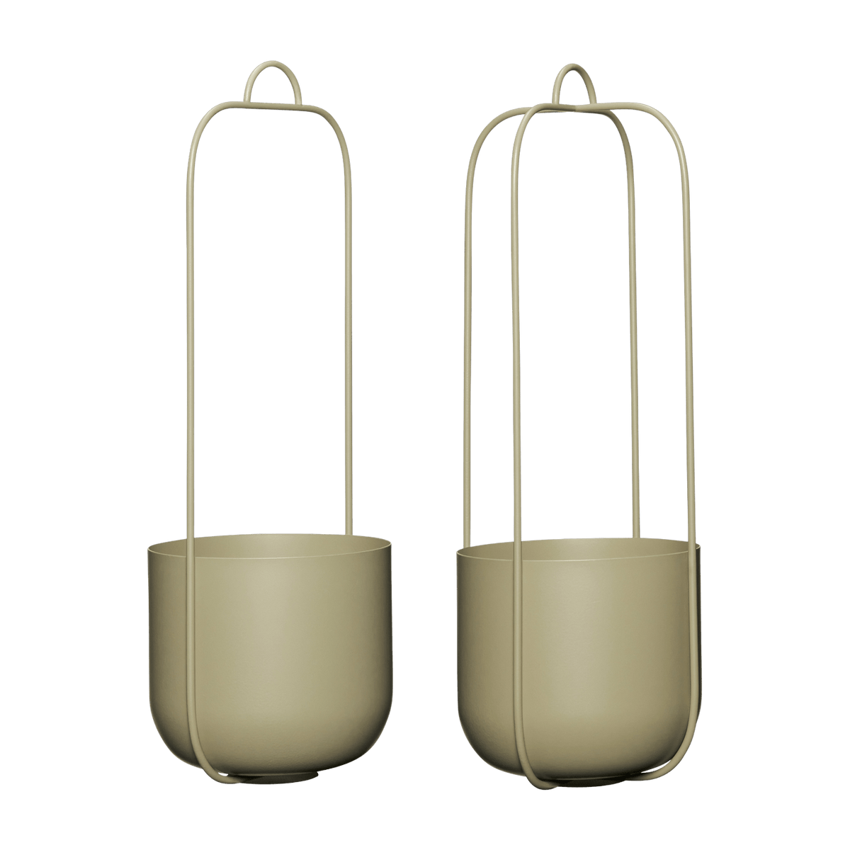 2 Pots à fleurs en suspension kaki Lotus - Hübsch - The Cool Republic