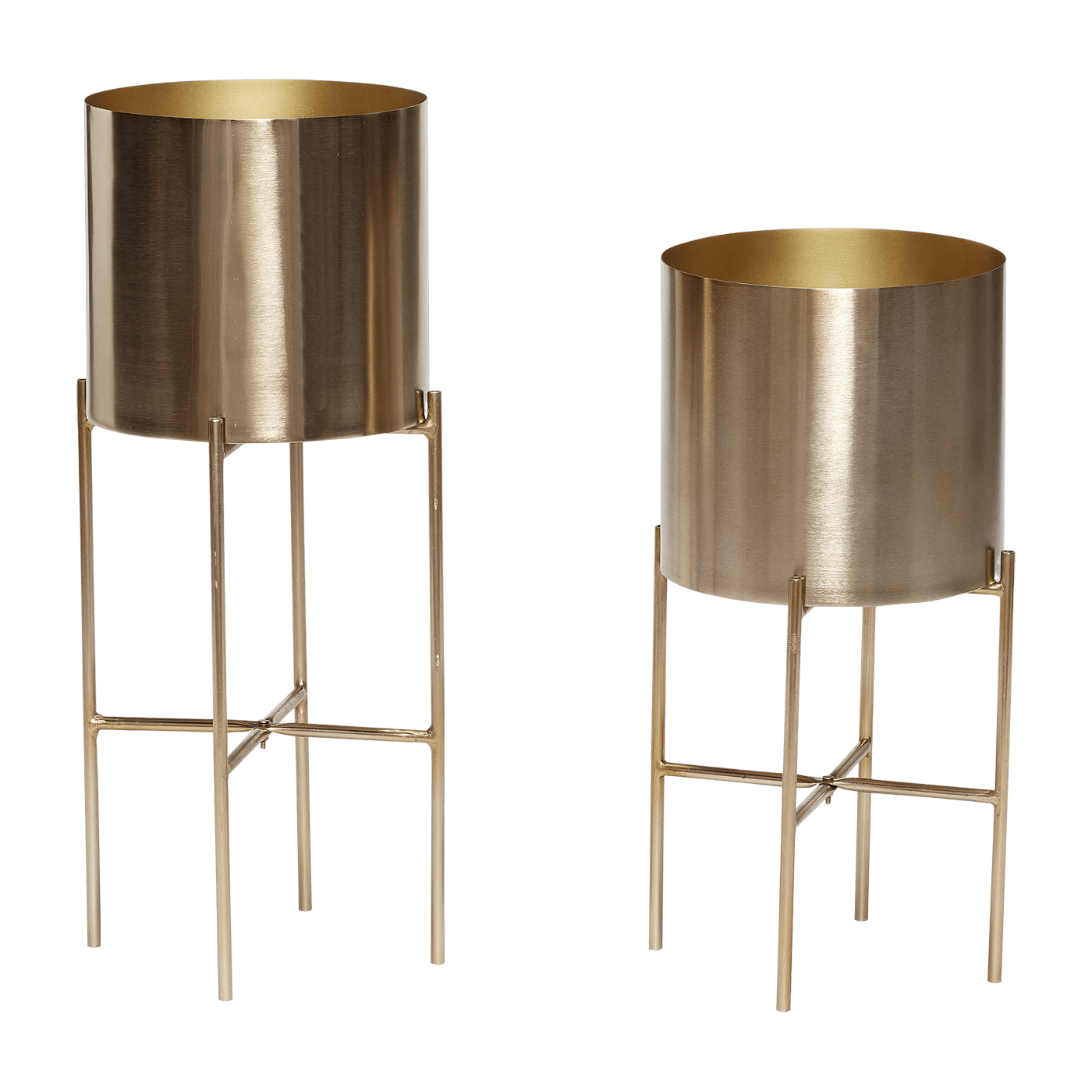 2 Pots en métal doré - Hübsch - The Cool Republic