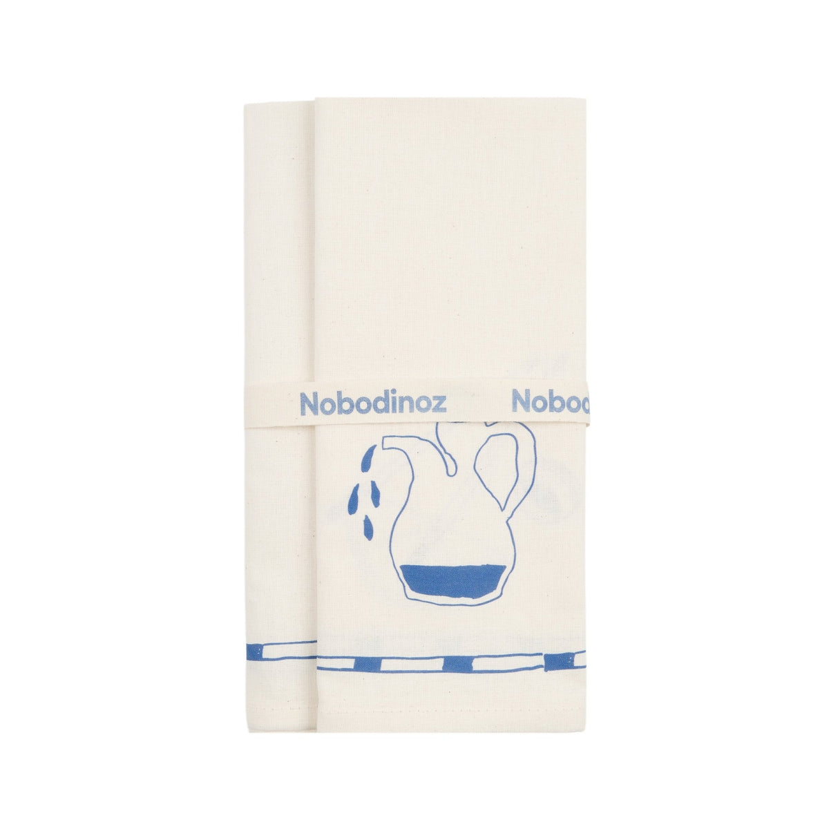 2 serviettes de table en popeline de coton bio bleu 45 x 45 cm - Nobodinoz - The Cool Republic