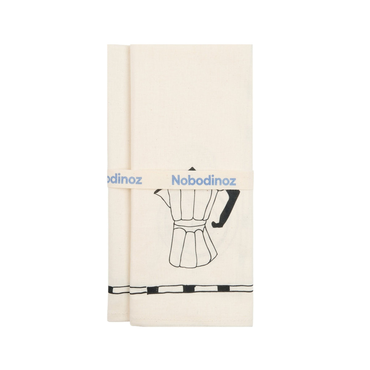 2 serviettes de table en popeline de coton bio noir 45 x 45 cm - Nobodinoz - The Cool Republic