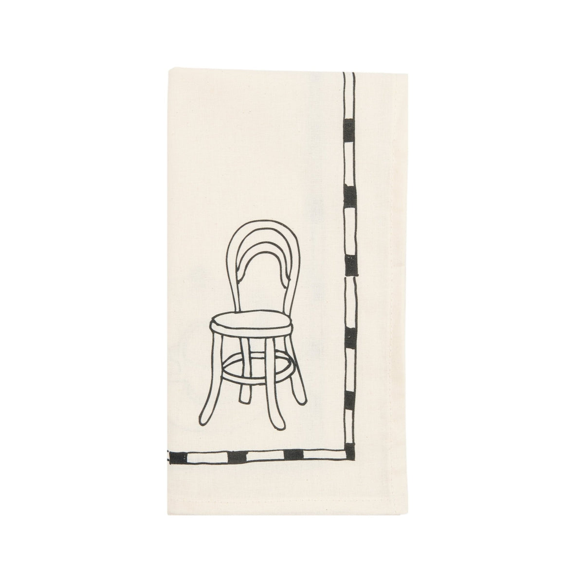 2 serviettes de table en popeline de coton bio noir 45 x 45 cm - Nobodinoz - The Cool Republic