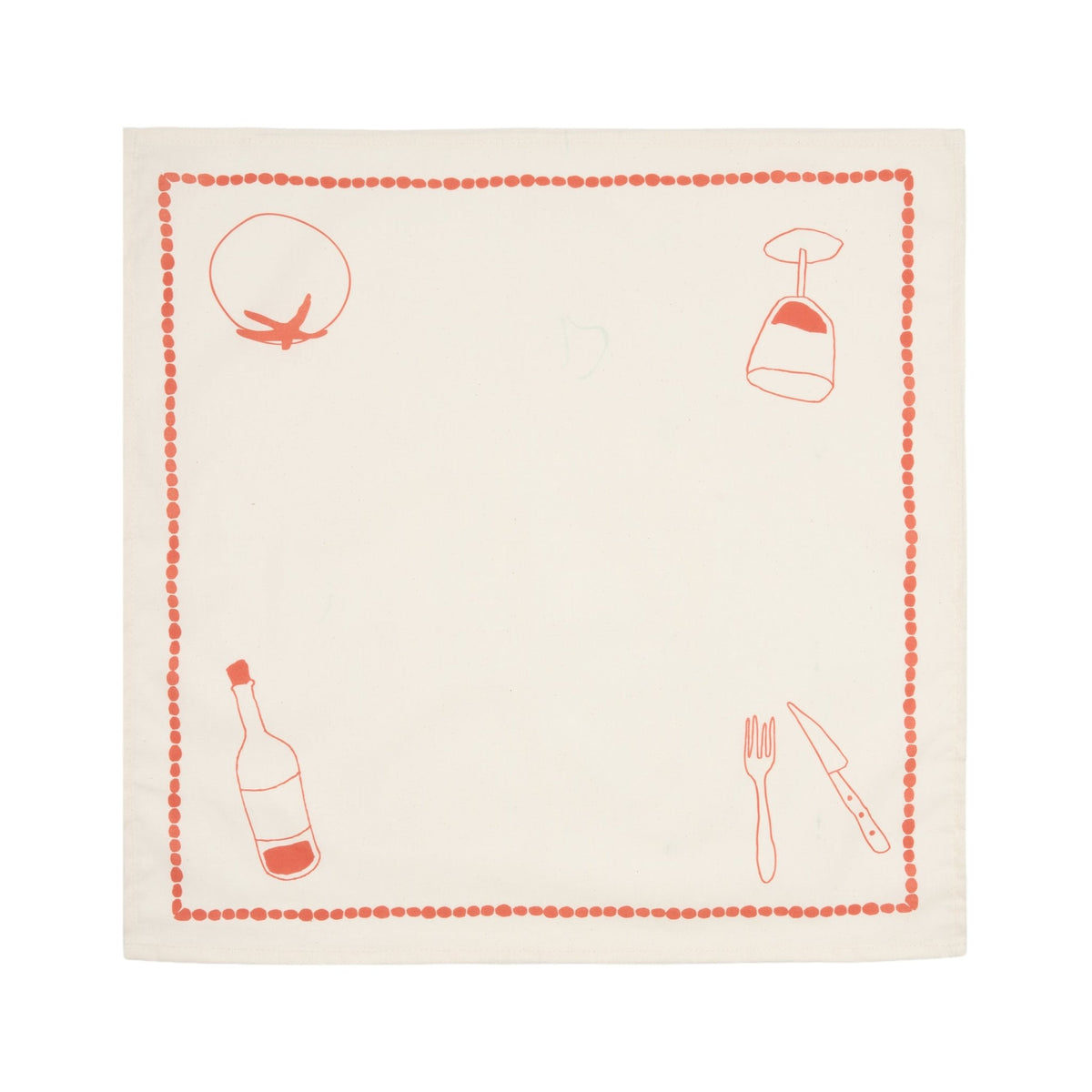2 serviettes de table en popeline de coton bio rouge 45 x 45 cm - Nobodinoz - The Cool Republic