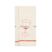 2 serviettes de table en popeline de coton bio rouge 45 x 45 cm - Nobodinoz - The Cool Republic