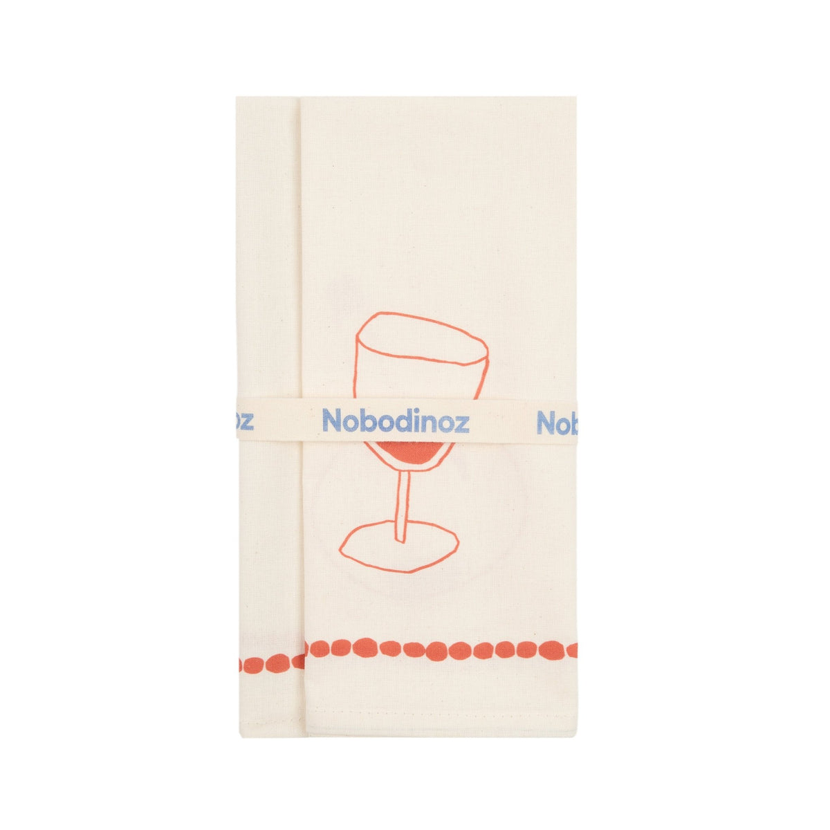 2 serviettes de table en popeline de coton bio rouge 45 x 45 cm - Nobodinoz - The Cool Republic