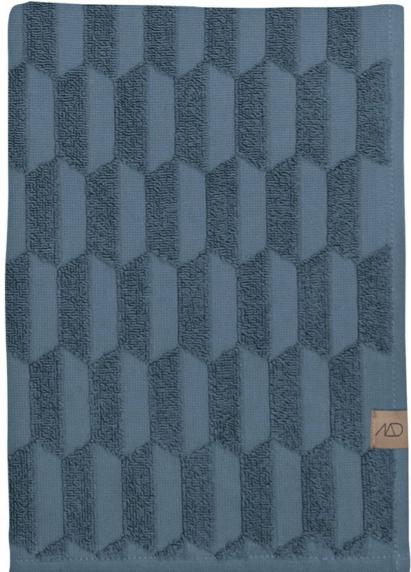 2 Serviettes de toilette bleu ardoise 35 x 55 cm Geo - Mette Ditmer - The Cool Republic