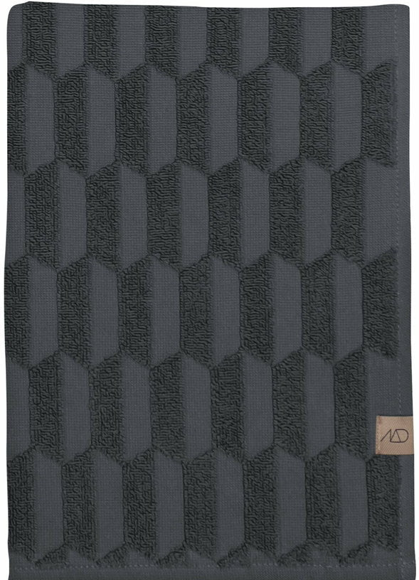 2 Serviettes de toilette gris anthracite 35 x 55 cm Geo - Mette Ditmer - The Cool Republic