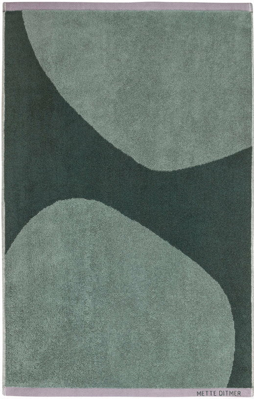 2 Serviettes de toilette vert thym 40 x 60 cm Rock - Mette Ditmer - The Cool Republic