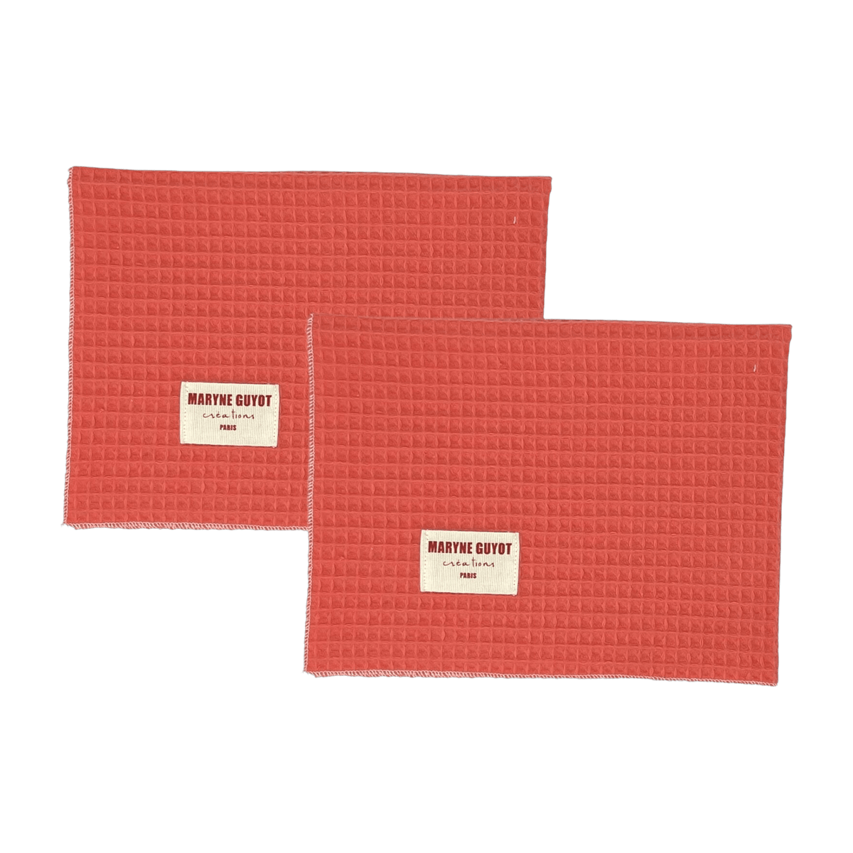 2 embossed placemats corail - Maryne Guyot Créations - The Cool Republic