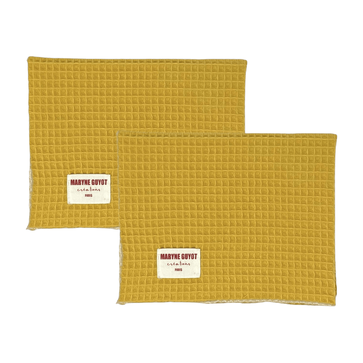 2 mustard embossed placemats - Maryne Guyot Créations - The Cool Republic