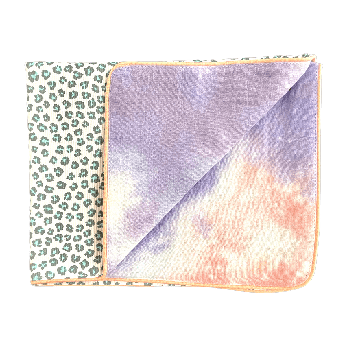 2 sets de table réversibles motif léopard bleu et tie and dye Graou Bleu - Maryne Guyot Créations - The Cool Republic