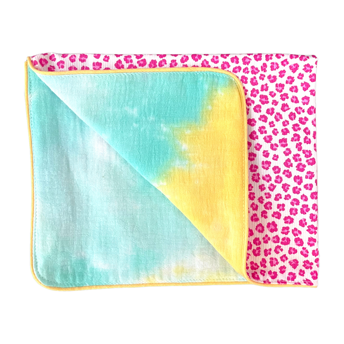 2 Reversible Pink Leopard and Tie and Dye Placemats Graou Rose Maryne Guyot Créations - The Cool Republic