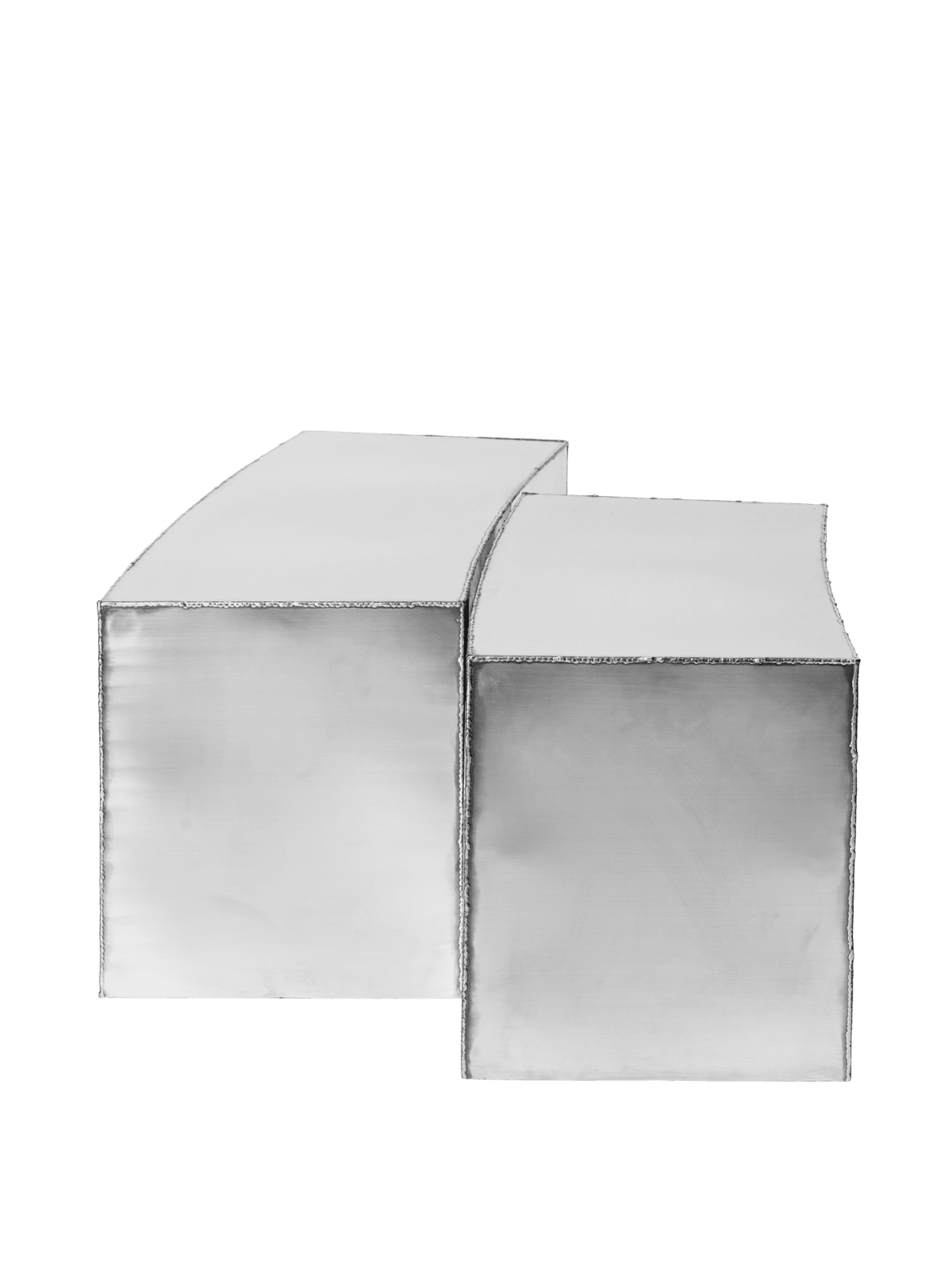 2 Tables basses en acier inoxydable brossé 91 x 61,5 x 35 cm Ferra - Ferm Living - The Cool Republic
