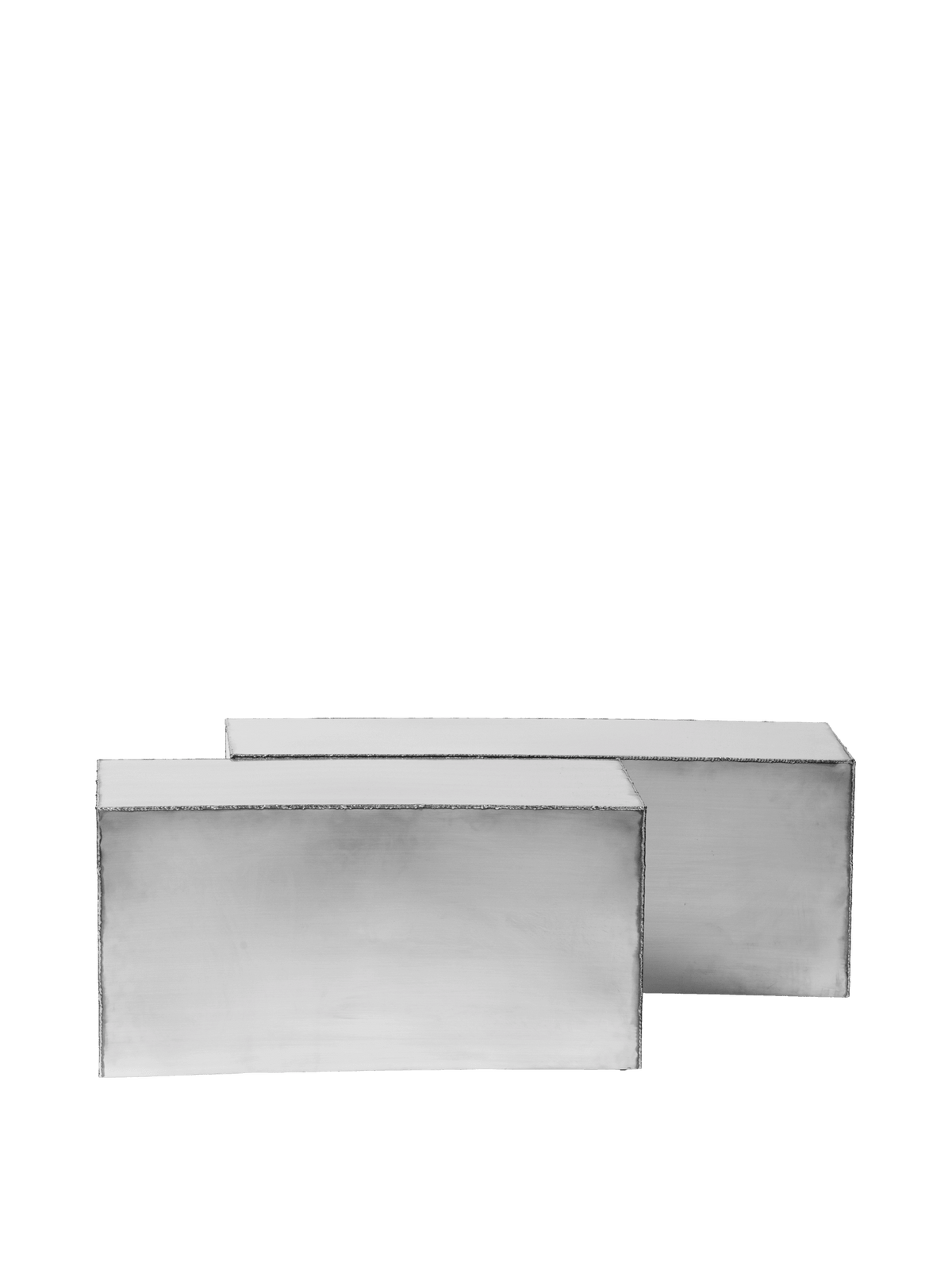 2 Tables basses en acier inoxydable brossé 91 x 61,5 x 35 cm Ferra - Ferm Living - The Cool Republic
