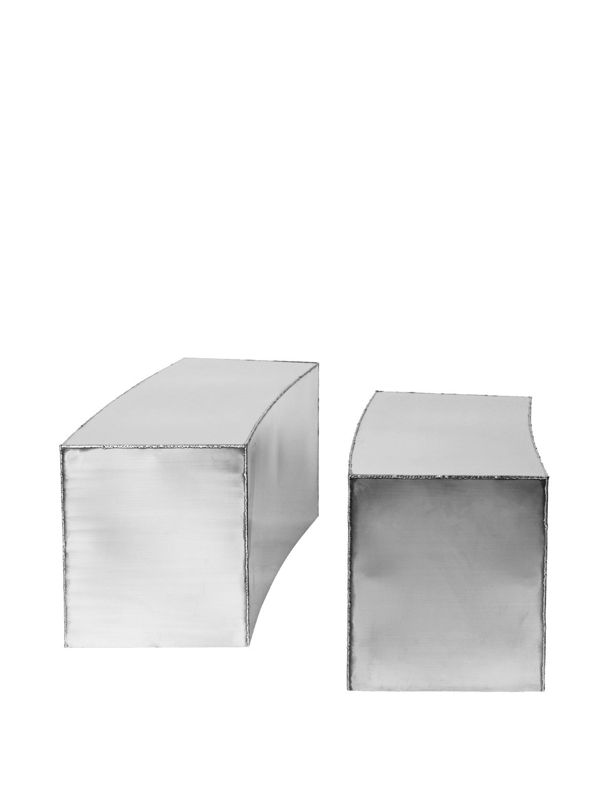 2 Tables basses en acier inoxydable brossé 91 x 61,5 x 35 cm Ferra - Ferm Living - The Cool Republic