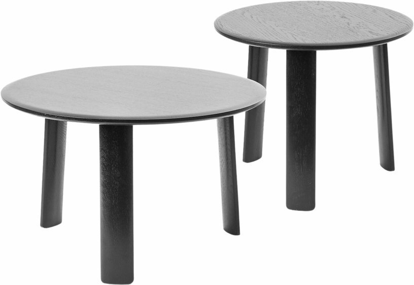2 tables basses en chêne noir 50 et 60 cm Alle - Hem - The Cool Republic