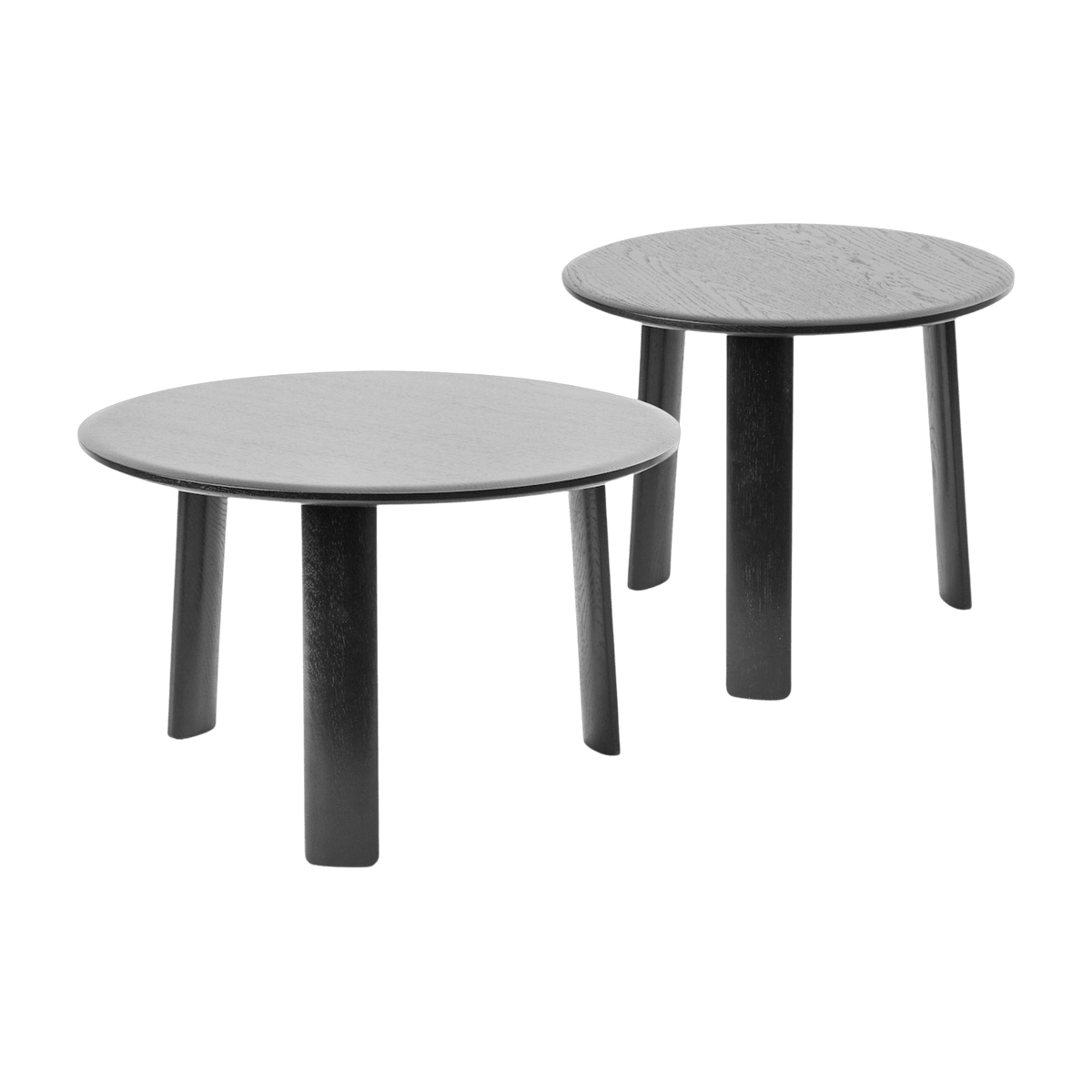 2 tables basses en chêne noir 50 et 60 cm Alle - Hem - The Cool Republic