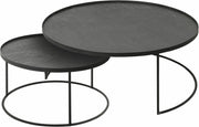 2 tables basses en métal à plateau rond 93 cm - Ethnicraft Accessories - The Cool Republic