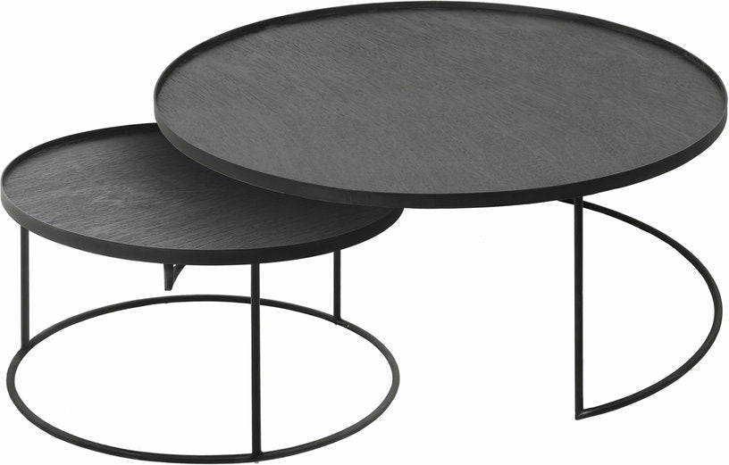 2 tables basses en métal à plateau rond 93 cm - Ethnicraft Accessories - The Cool Republic