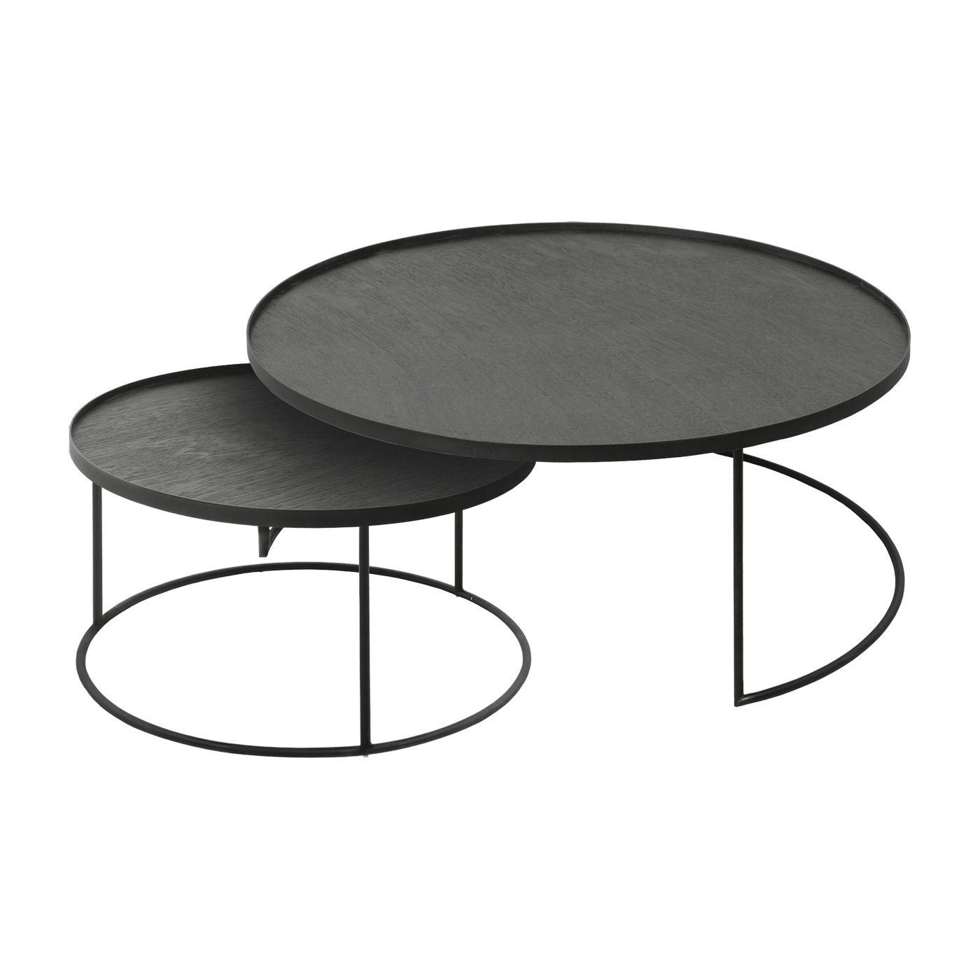 2 tables basses en métal à plateau rond 93 cm - Ethnicraft Accessories - The Cool Republic
