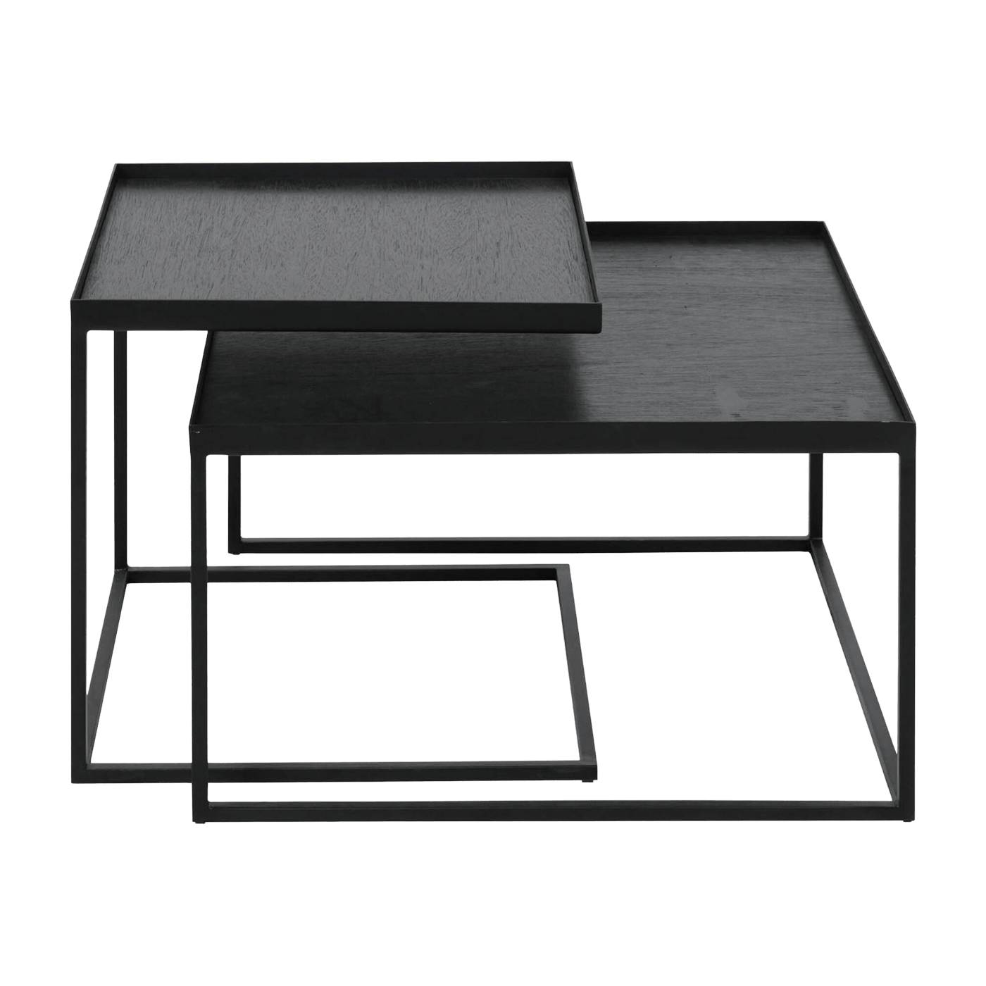 2 Tables basses en métal carrées à plateaux S et L - Ethnicraft Accessories - The Cool Republic