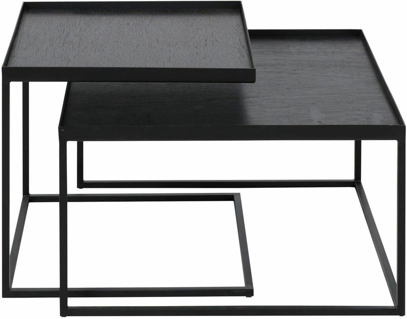 2 Tables basses en métal carrées à plateaux S et L - Ethnicraft Accessories - The Cool Republic
