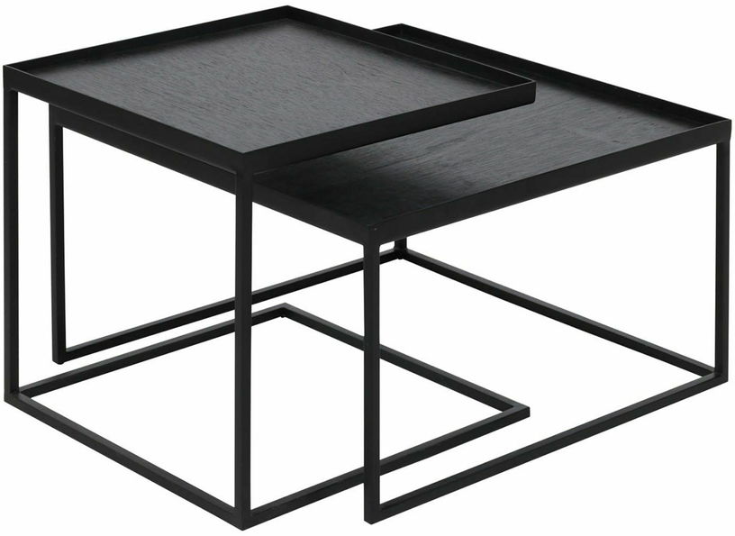 2 Tables basses en métal carrées à plateaux S et L - Ethnicraft Accessories - The Cool Republic