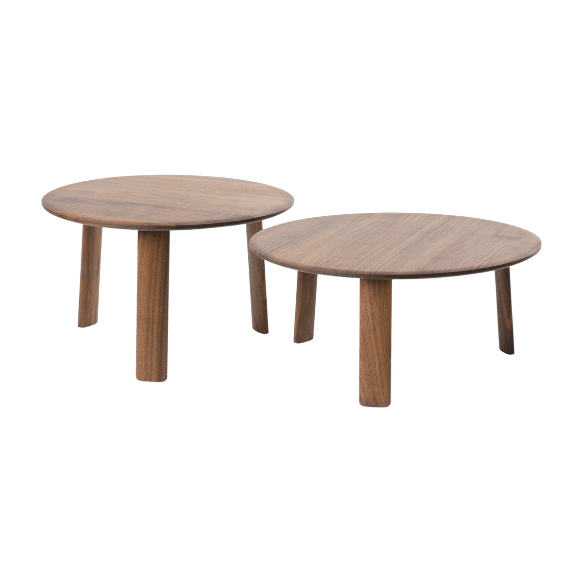 2 tables basses en noyer 60 et 70 cm Alle - Hem - The Cool Republic