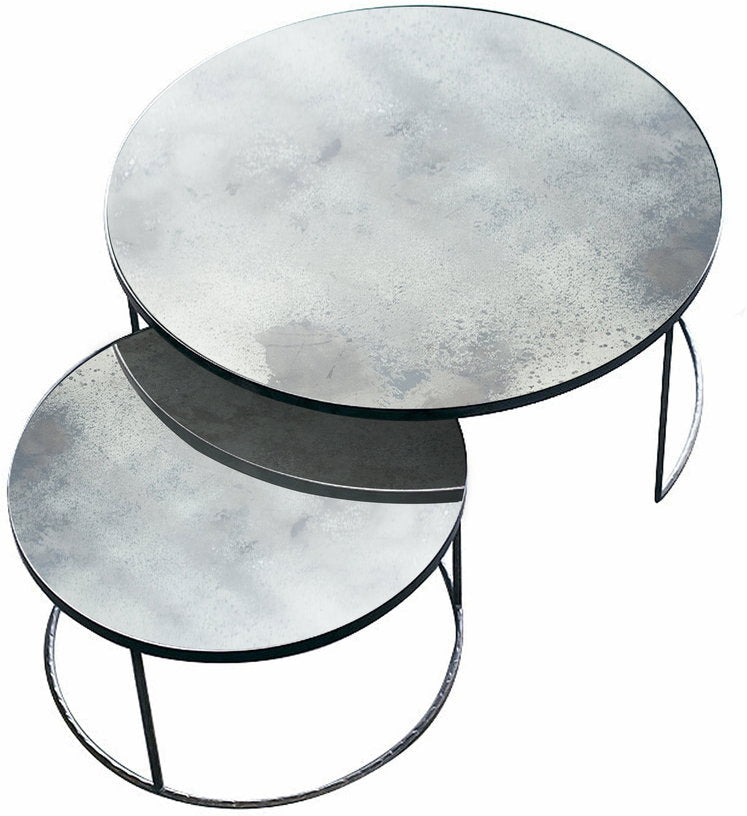 2 Tables basses gigogne argentées Nesting Coffee - Ethnicraft Accessories - The Cool Republic