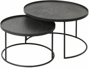 2 tables basses gigognes en métal à plateau rond 62 cm - Ethnicraft Accessories - The Cool Republic