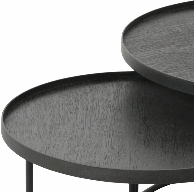 2 tables basses gigognes en métal à plateau rond 62 cm - Ethnicraft Accessories - The Cool Republic
