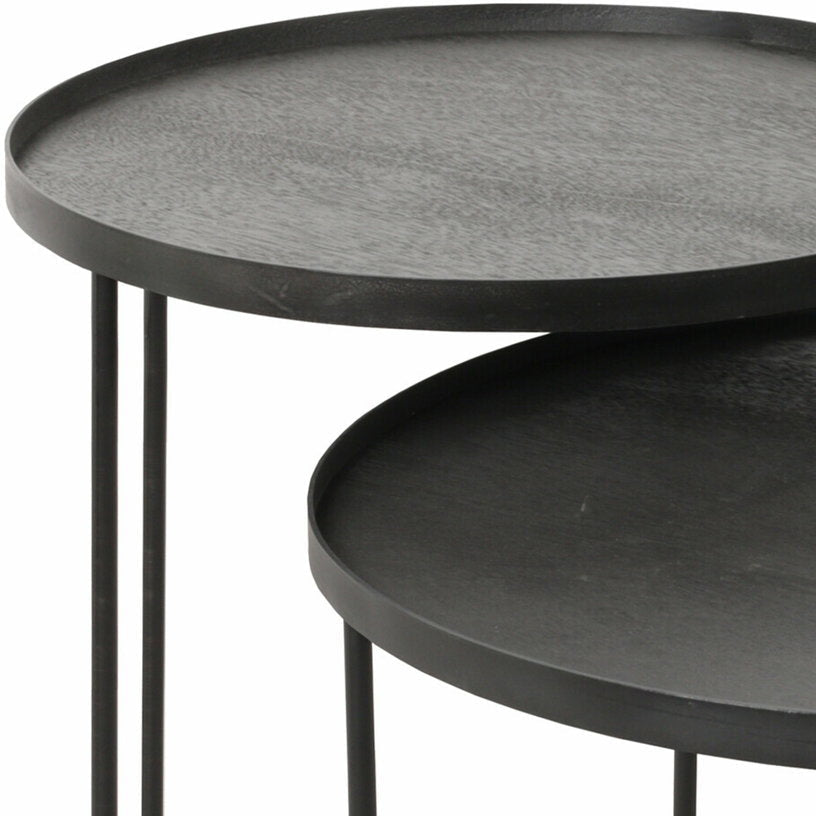 2 tables d'appoint en métal à plateau rond S/L - Ethnicraft Accessories - The Cool Republic