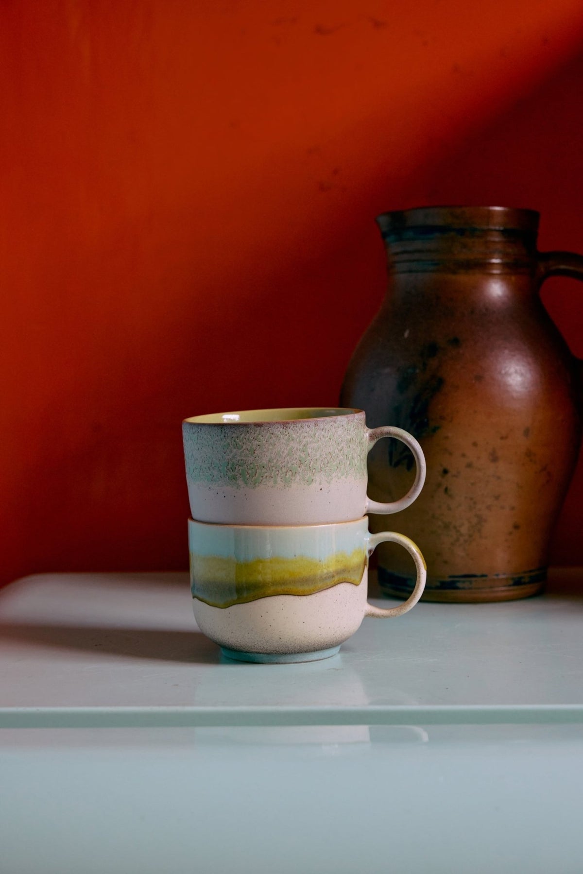 2 tasses à thé en céramique néo 14,2x10,4x8,3cm 70's ceramics - HKliving - The Cool Republic