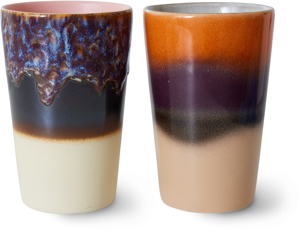 Tasses à thé en grès crépuscule 8,7x13,5cm Vaisselle 70's - HKliving