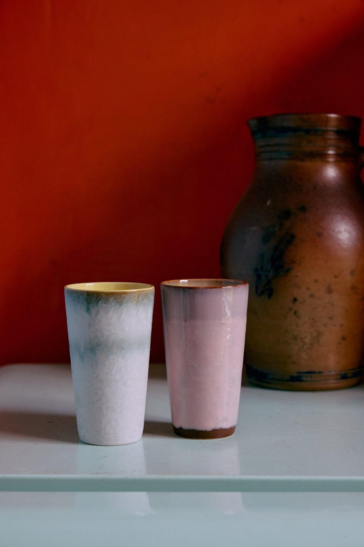 2 tasses en céramique fresco 7,5x13cm 70's ceramics - HKliving - The Cool Republic