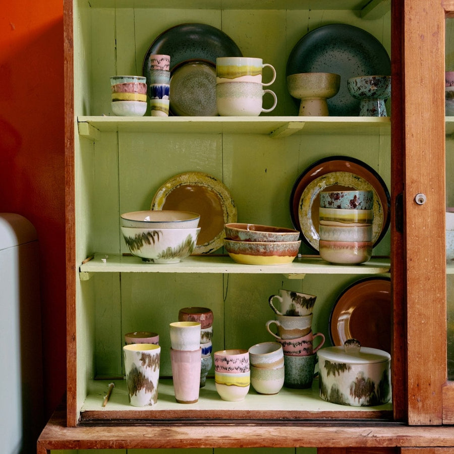 2 tasses en céramique fresco 7,5x13cm 70's ceramics - HKliving - The Cool Republic